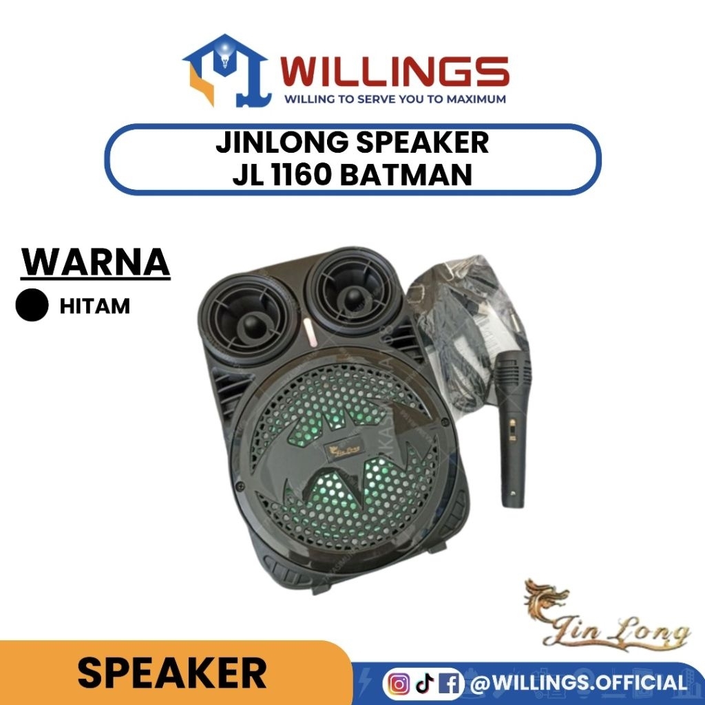 WILLINGS - JINLONG SPEAKER JL 1160 BATMAN WIRELESS BLUETOOTH