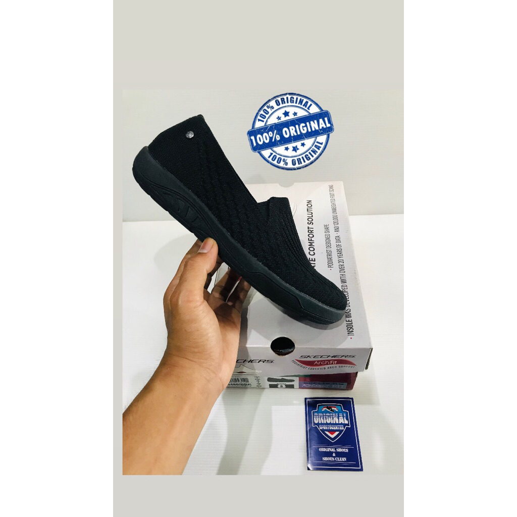 BIG SALE SKECHERS SLIP ON WANITA FOR FUN FULL BLACK/ HITAM [158486] ORIGINAL