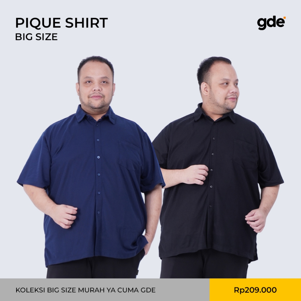 BigBro Kemeja Basic Pique Pria Big Size Ukuran Jumbo XXL XXXL