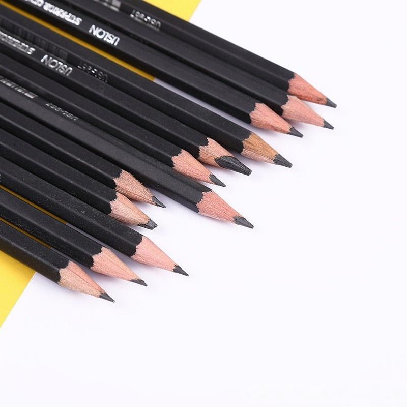 

D3W! 12pcs/Set Pensil Gambar Sketsa Pensil Sketsa Charcoal Sketch Pencil Set 2h-8b Pensil Drawing