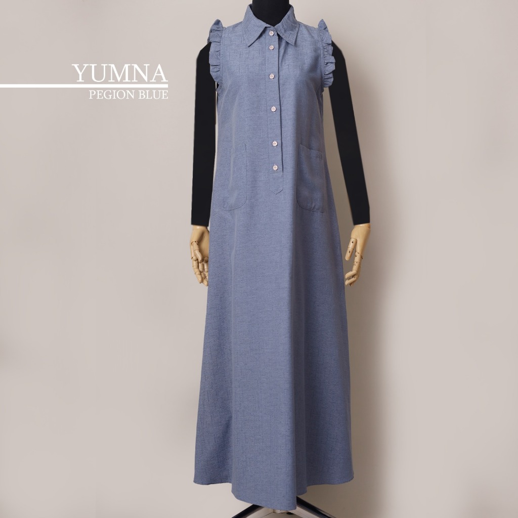Dress Tanpa Lengan  Korean Style  Kekinian Casual Dress  Gamis Yumna By ZLY ZELIA