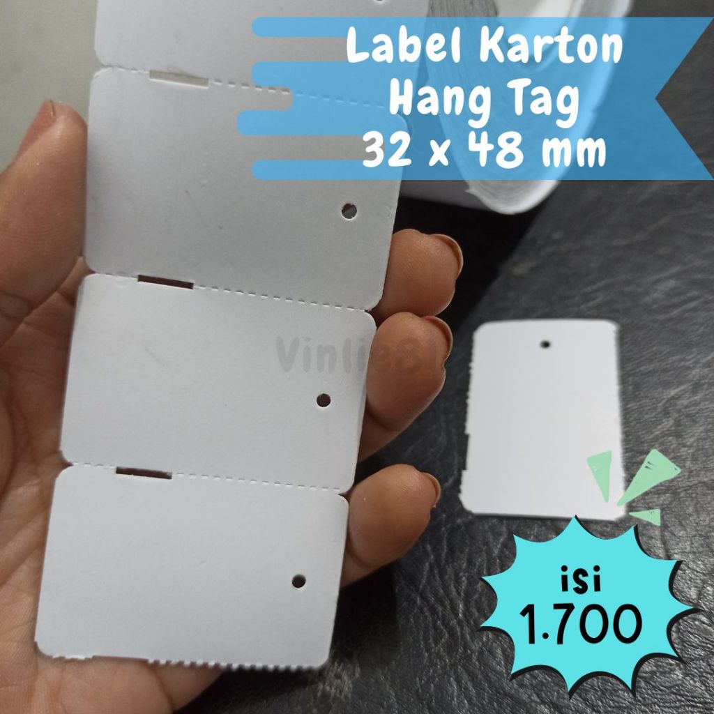 

Label karton hang tag isi 1.700 pcs / 32x48mm