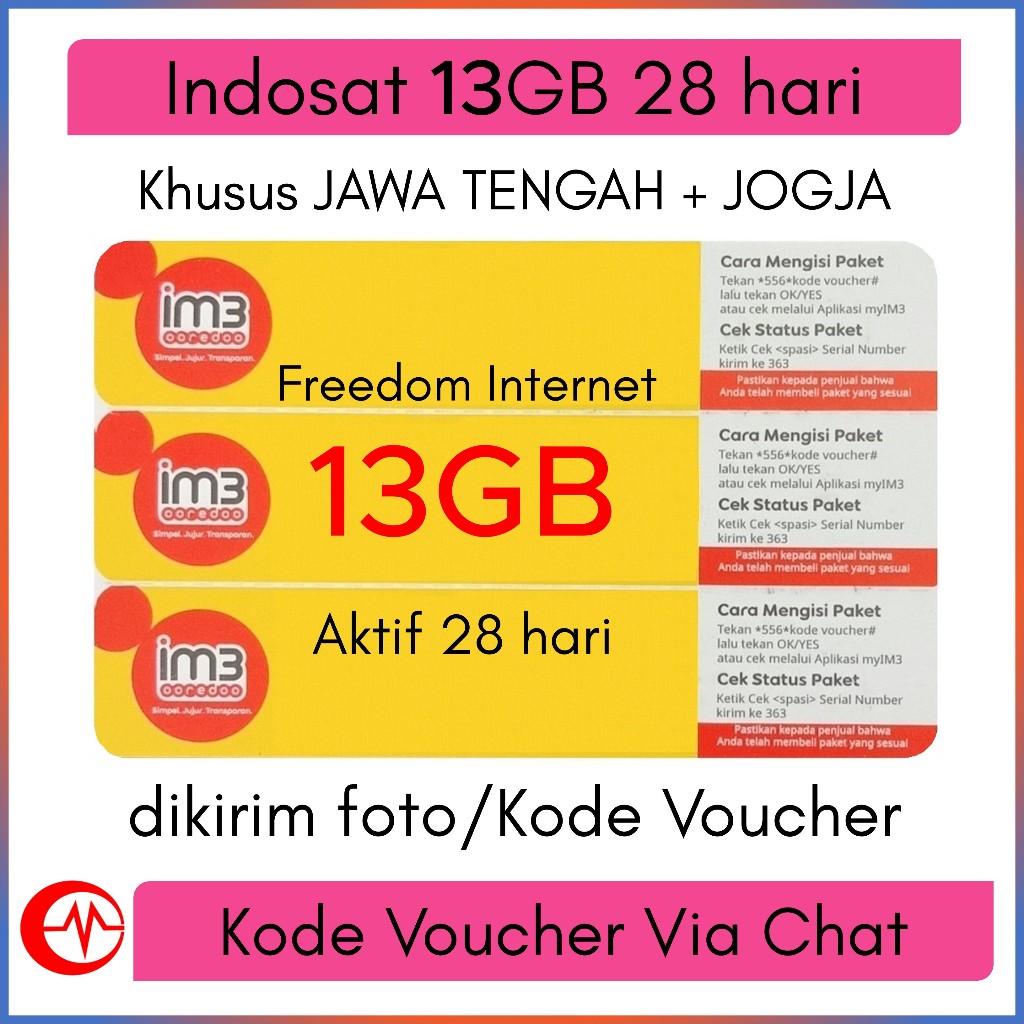 Voucher Indosat 13GB 28Hari Jateng
