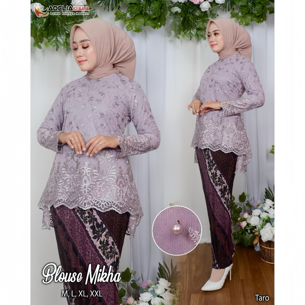 Setelan Kabaya Tulle Blouse Rinjani Kebaya Wisuda Baju Kebaya Modern Kebaya Brukat