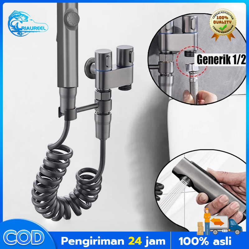 Set Jet Shower Kloset/Kran Cabang Shower Stainless/Jet Washer Toilet/Kran Closet Duduk/Kepala Jet Sh
