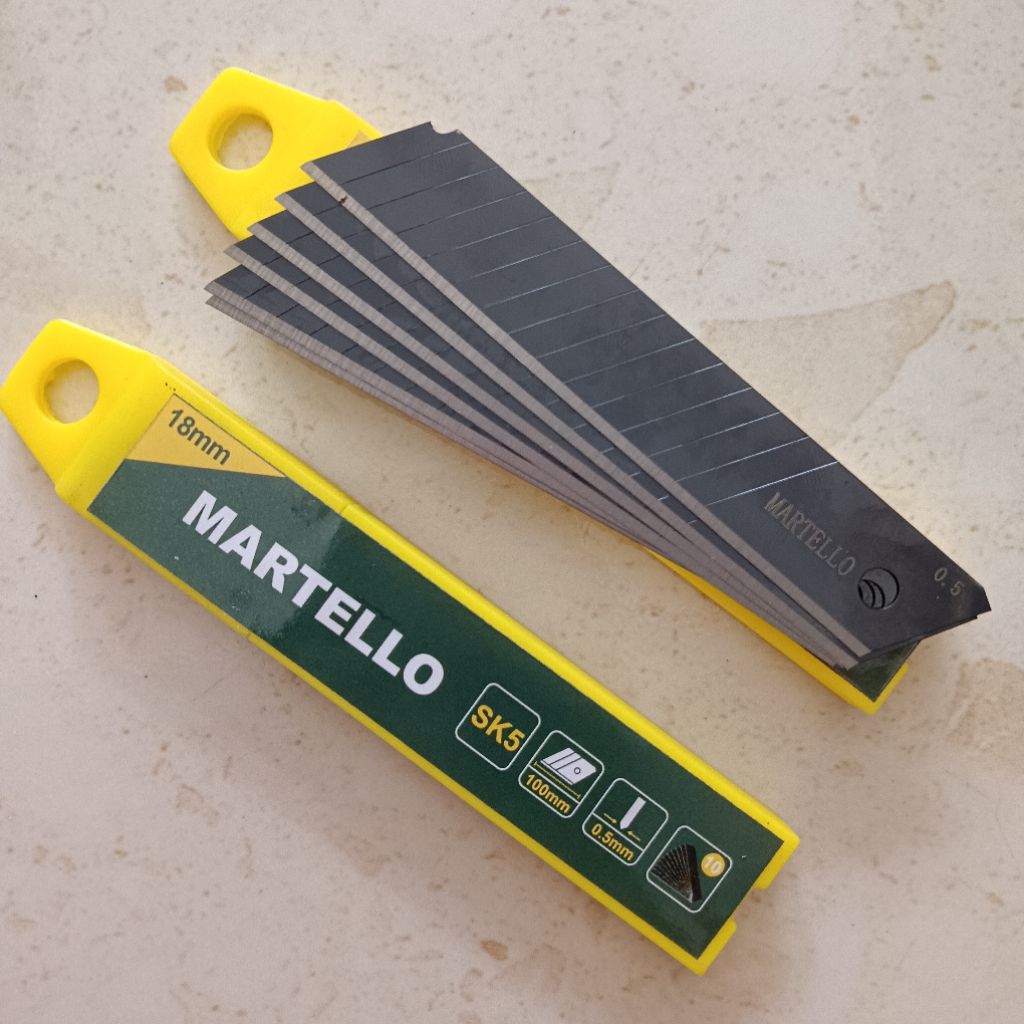 

[ISI 10 PCS] ANAK CUTTER MARTELLO 18 MM / REFILL PISAU CUTTER SPARE BLADES