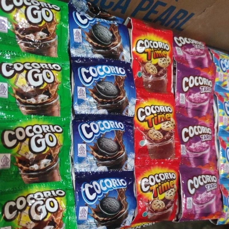 goriorio cocorio drink minuman serbuk bubuk coklat varian rasa rencheng 10 sachet 9g