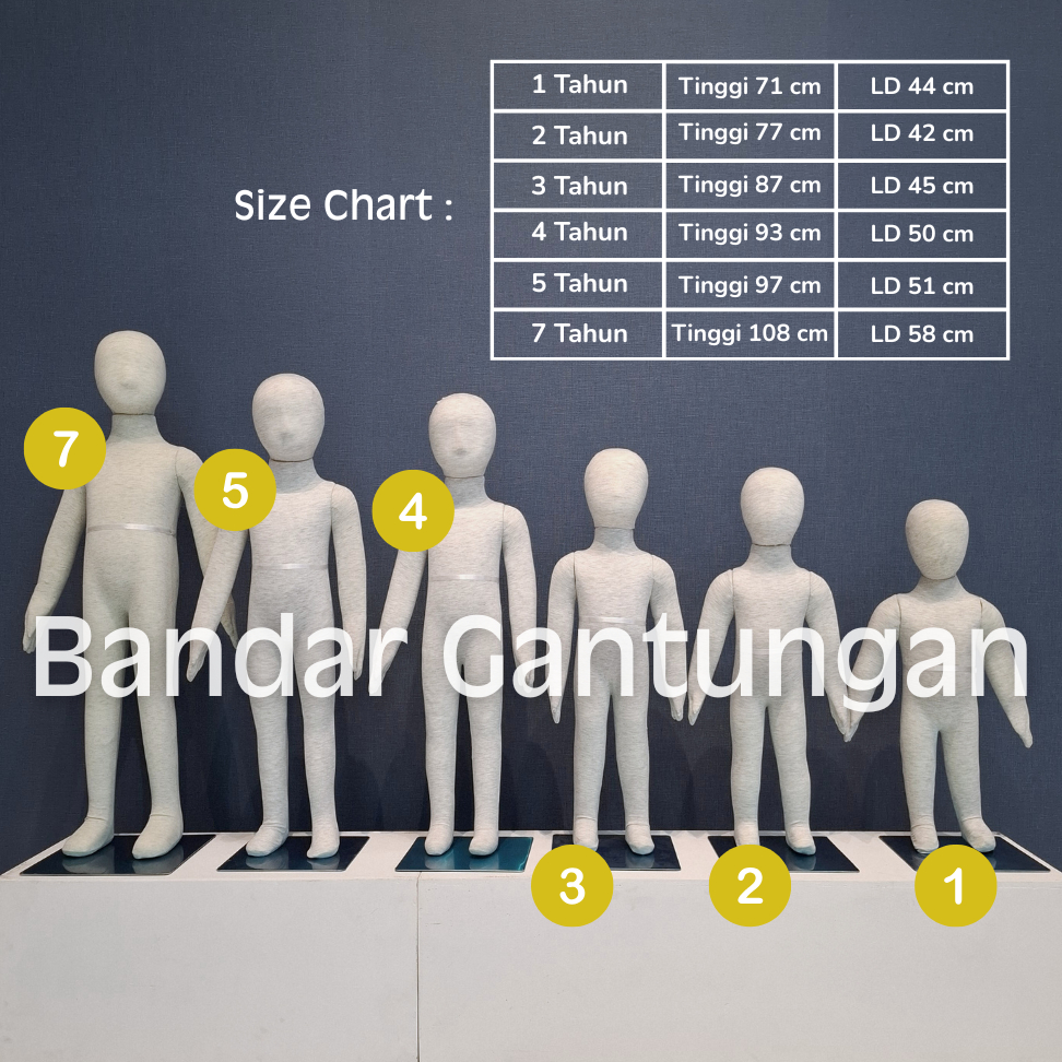 KHUSUS INSTAN Patung Anak Manekin Full Body Foam Anak Manekin Foam Busa Manekin Dummy Boneka Jahit M