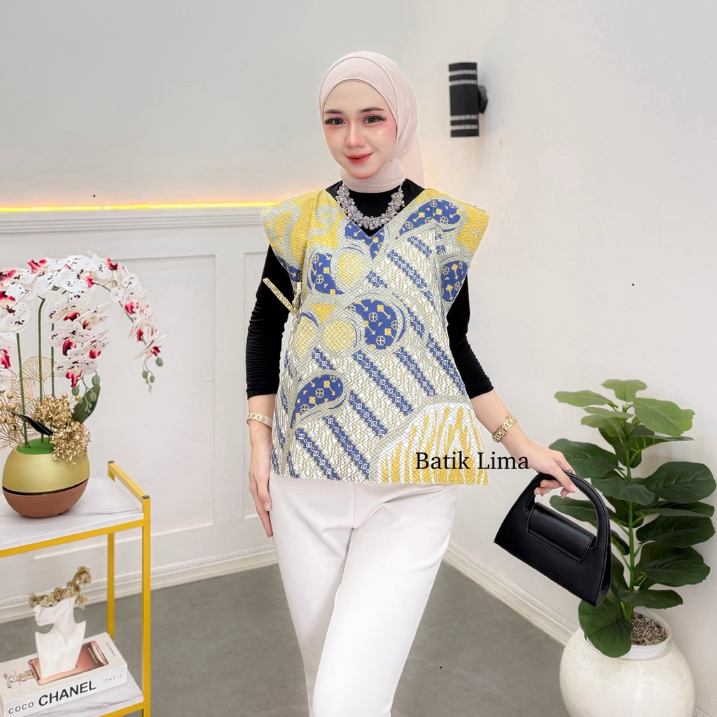 Vest Rompi Batik Wanita Atasan Batik Tali Wanita Motif Bolak Balik [[Dobi]