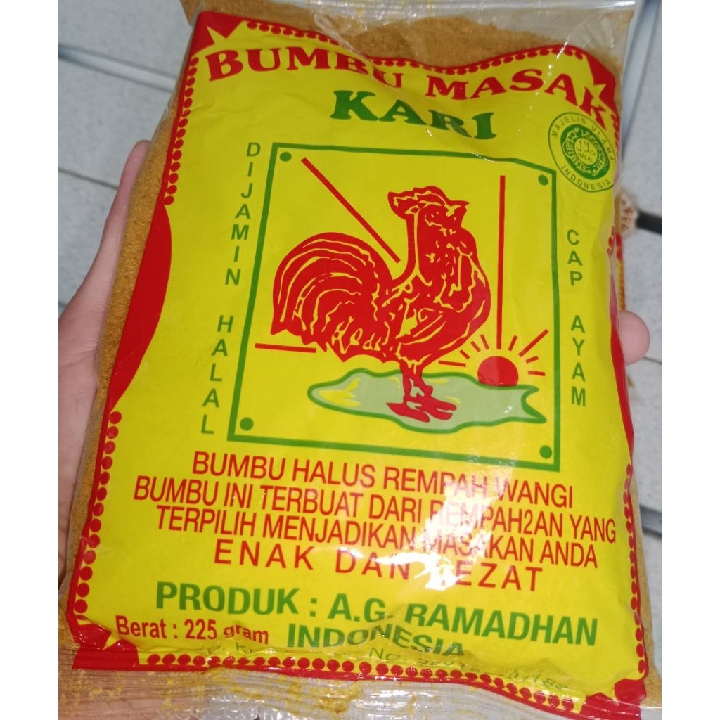 

Bumbu Cap Ayam Palembang ukuran besar 225 gr bumbu Kari Rendang Sambel Goreng