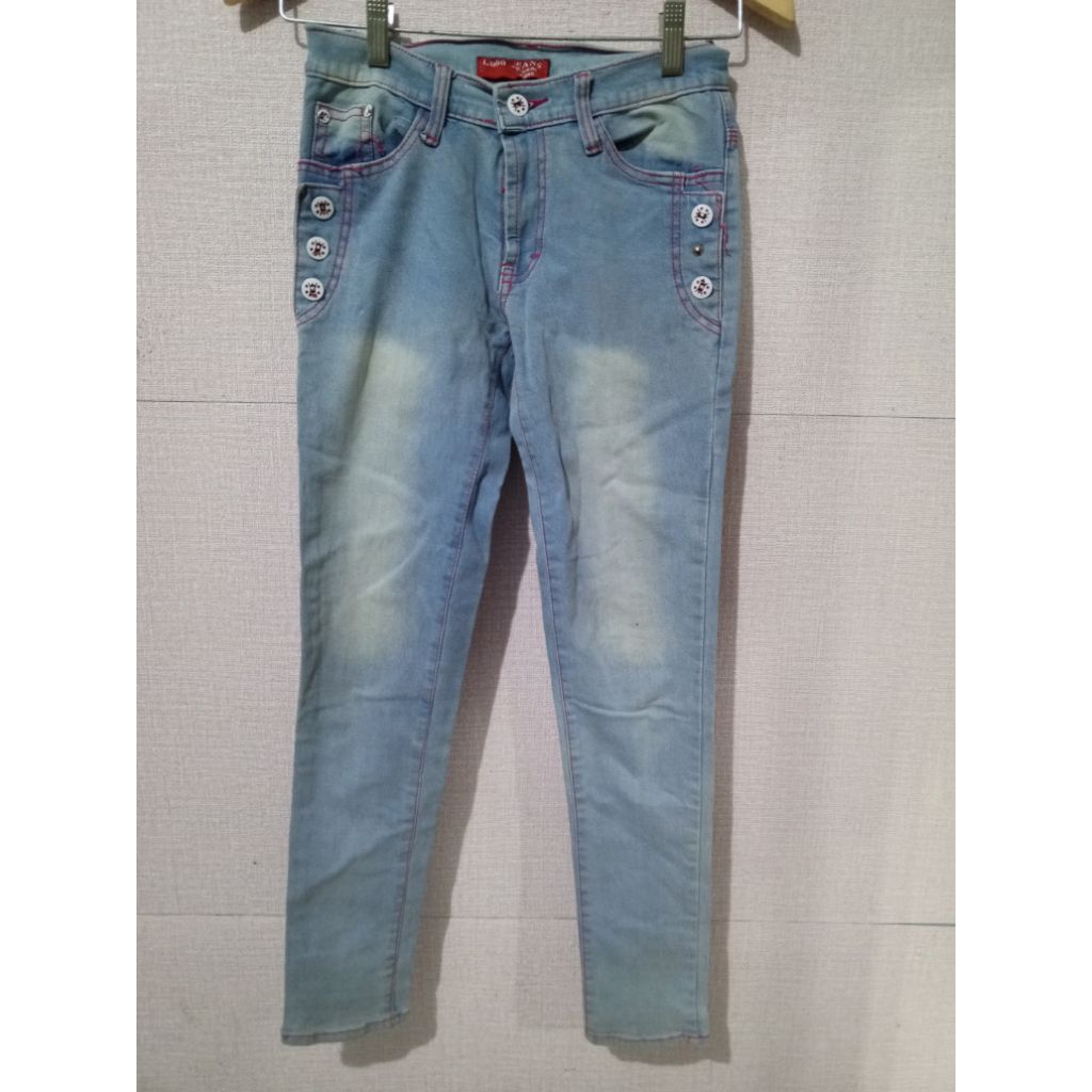Celana jeans celana panjang wanita logo size 27 second
