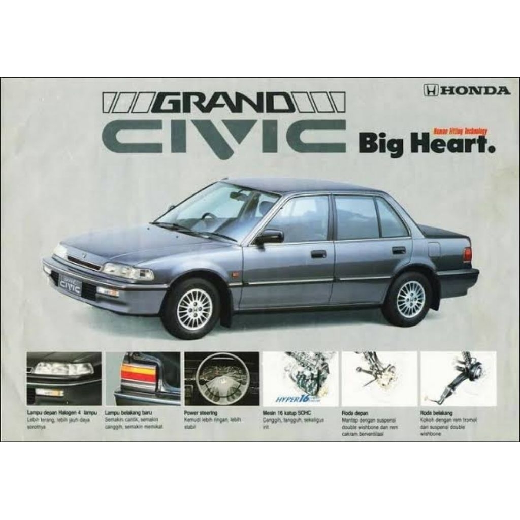 Stiker sticker OEM look kaca belakang grand civic honda civic LX 1988 - 1991