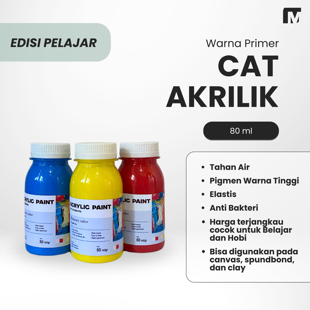 

Cat lukis/akrilik 80ml murah 3 warna primer/dasar