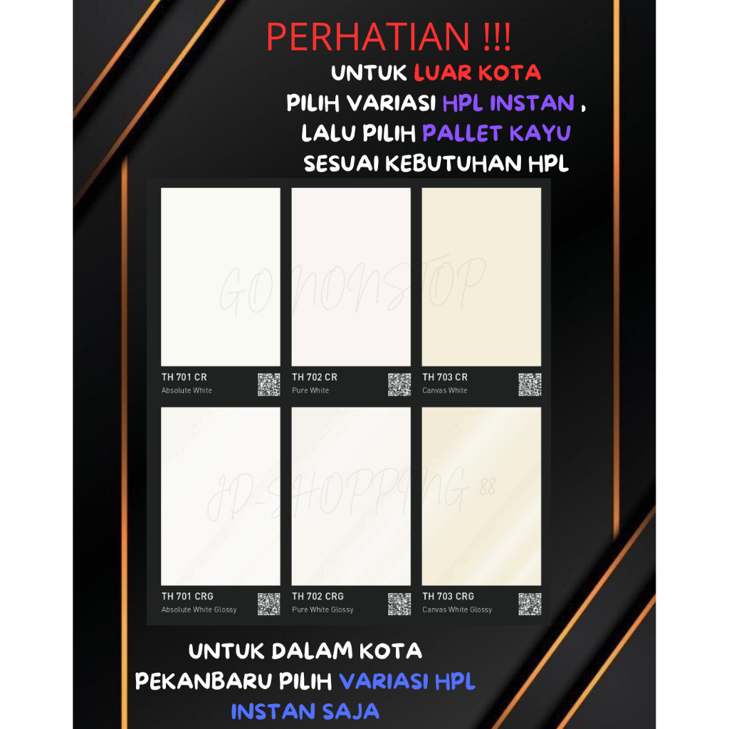 (LUAR KOTA WAJIB PALLET KAYU) TACORE HPL TH 701 CR/G TH 702 CR/G TH 703 CR/G (BACA DESKRIPSI SEBELUM