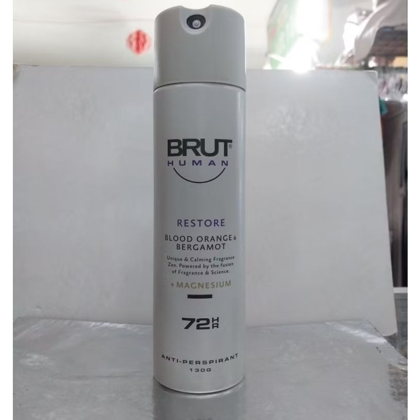 BRUT HUMAN DEODORANT SPRAY RESTORE BLOOD ORANGE & BERGAMOT + MAGNESIUM 72HR 130GR