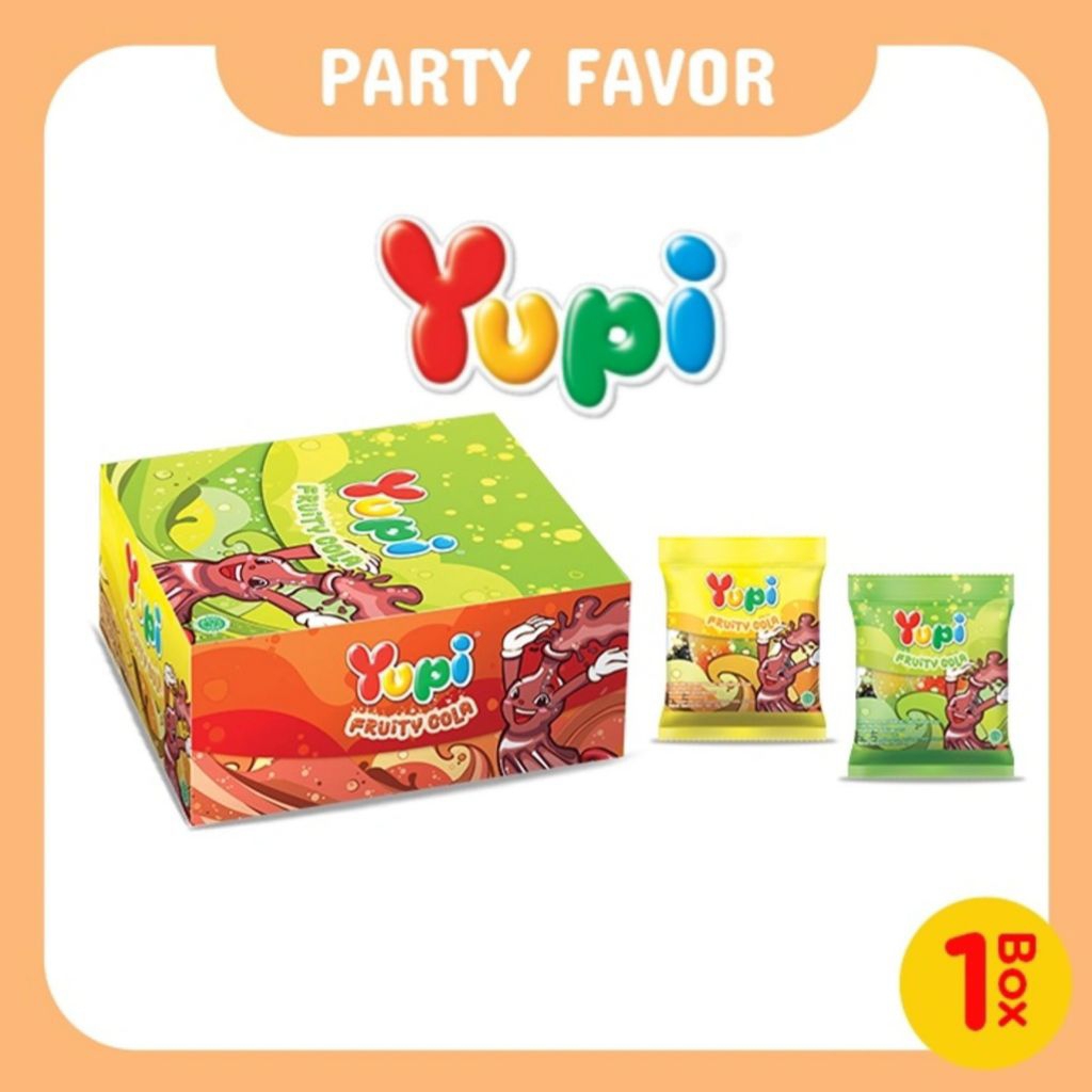 

Permen YUPI COLA FRUITY 1 Box isi 24 Gummy Candy