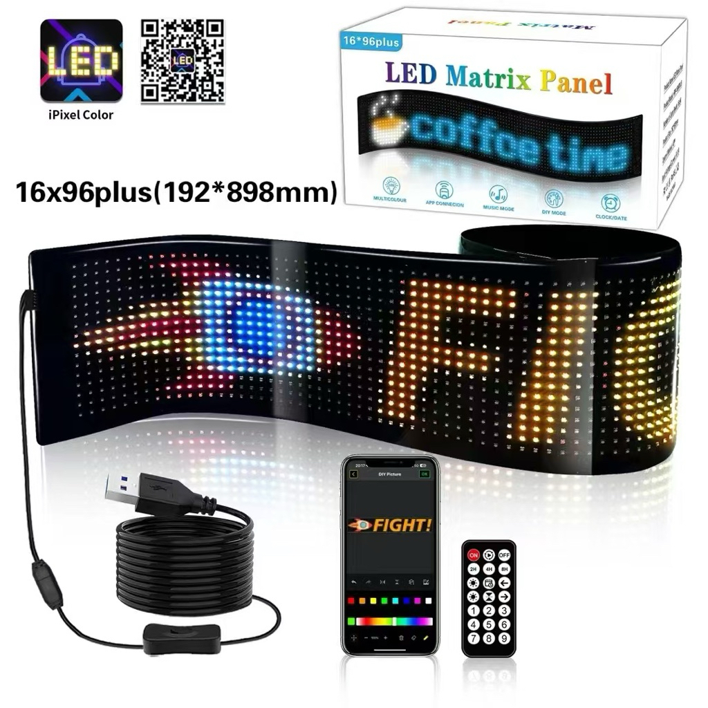 LED MATRIX FLEXIBEL USB 5 VOLT  SCREEN DISPLAY POLA MATA / RUNNING TEXT TRUK