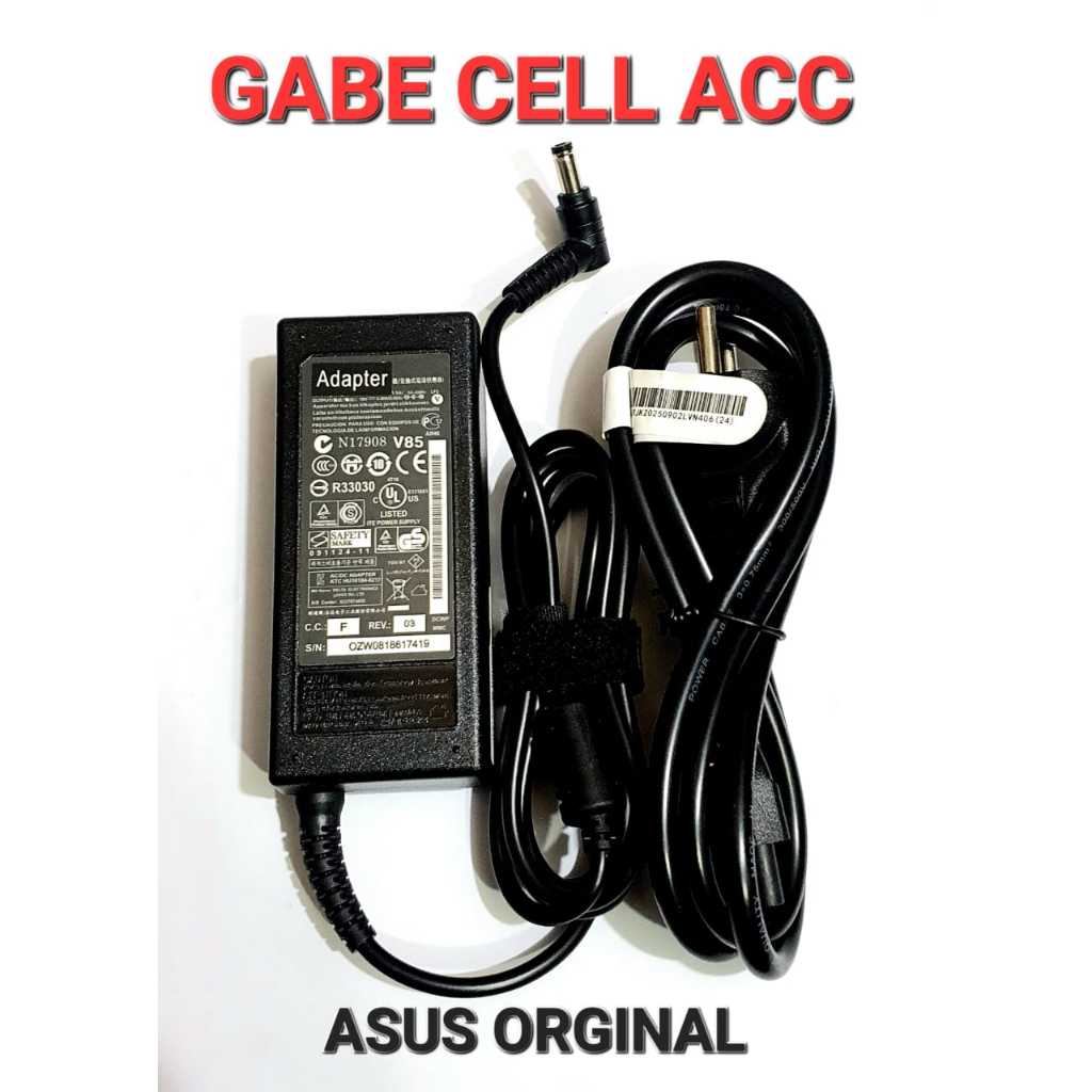 CHARGER CASAN LAPTOP ASUS ORGINAL OUTPUT 19V 3.42A 65W COLOKAN KECIL CASAN LAPTOP ASUS ORGINAL 19V3.