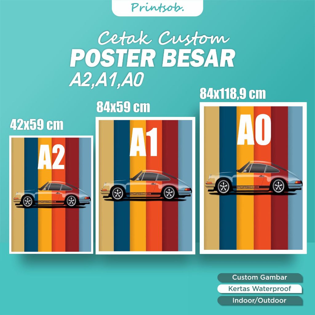 Cetak poster custom A2 A1 A0