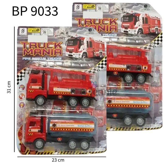 BP 9035 FIRE RESCUE - MAINAN ANAK 2 PCS TRUK FIRE TRUCK PEMADAM KEBAKARAN DAMKAR BP 9033 DINO TOYS U