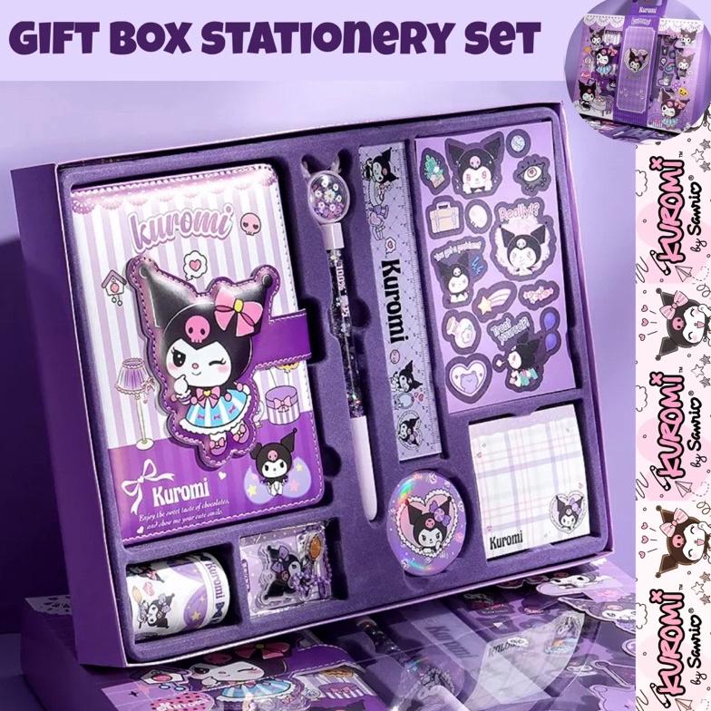 

ST1 set notebook agenda set alat tulis gift box hadiah kuromi my melody notebook penggaris sticker memo vs KODE X5W3