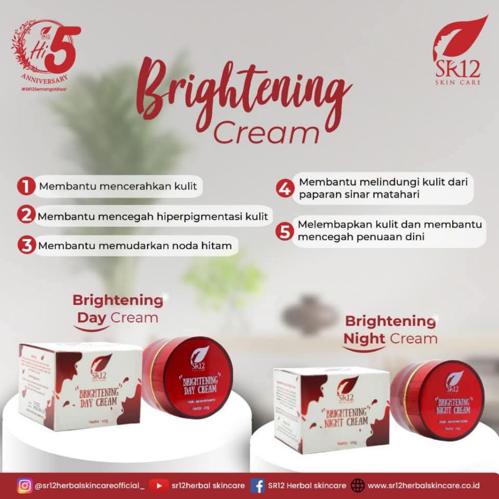 Brightening Cream SR12 / cream siang & malam