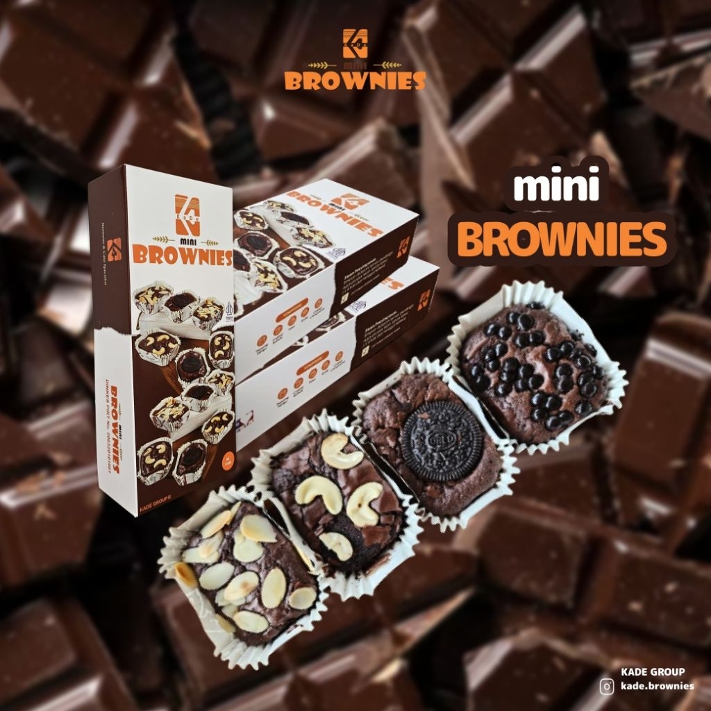 

BROWNIES MINI PANGGANG | BROWNIES MINI KADE Isi 4 pcs