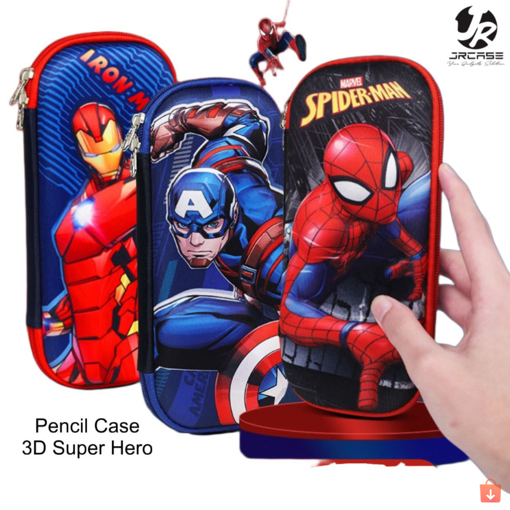 

Kotak Pensil 3D Tempat Pencil Timbul Unik Anak Sekolah TK SD Perempuan Laki Laki Kartun Super Hero