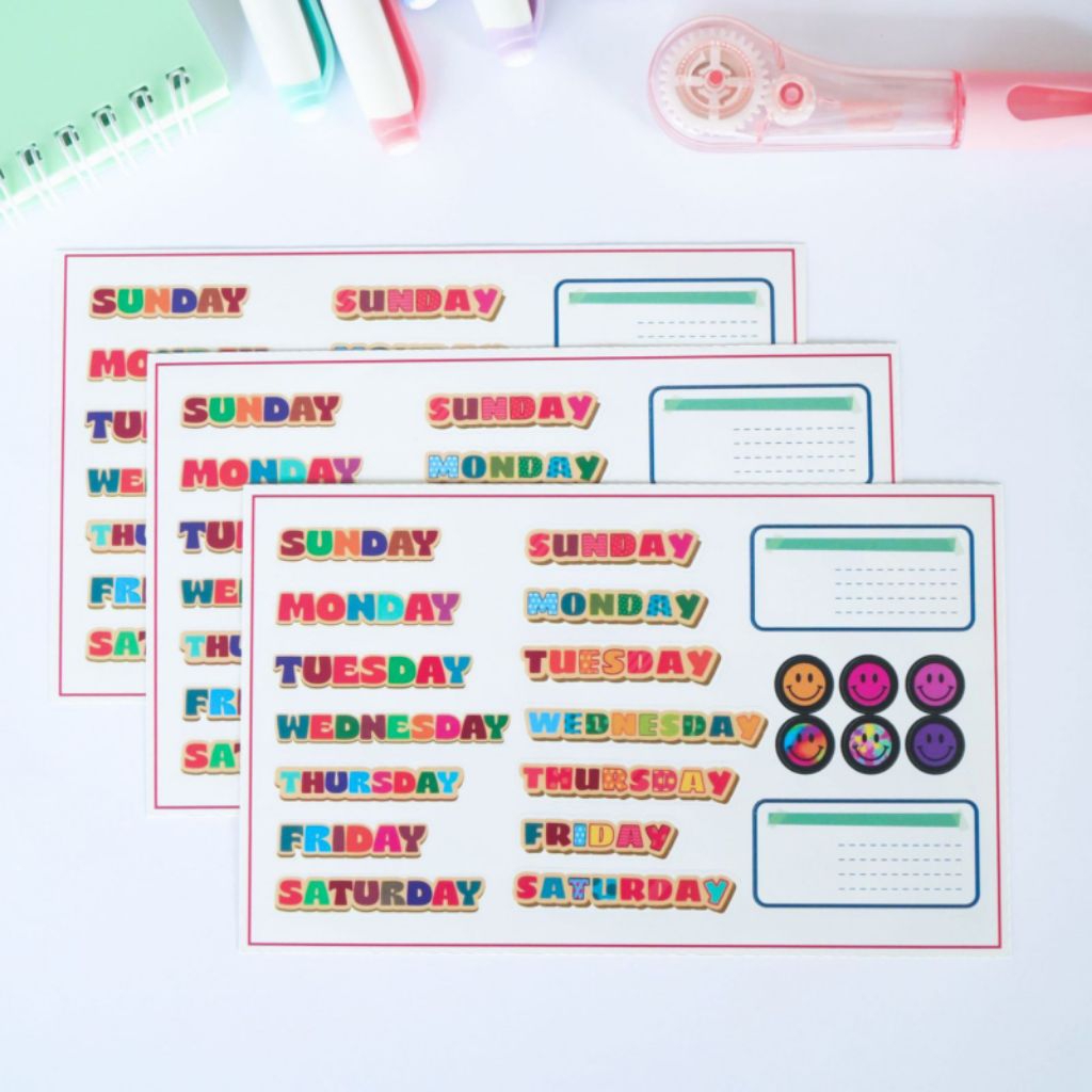 

Stiker Dekorasi Lucu Weekly Planner Jurnal
