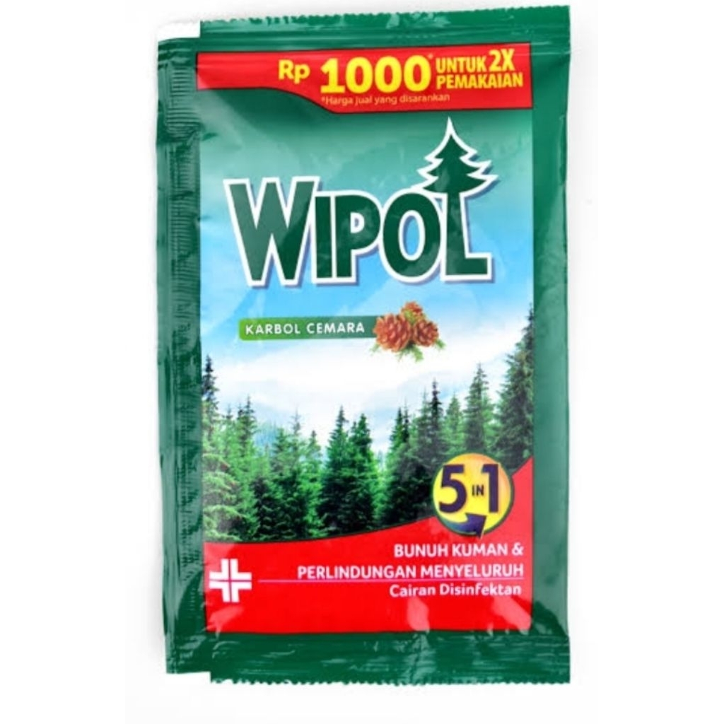 WIPOL Karbol Pembersih Lantai Rencengan ( isi 6 sachet )