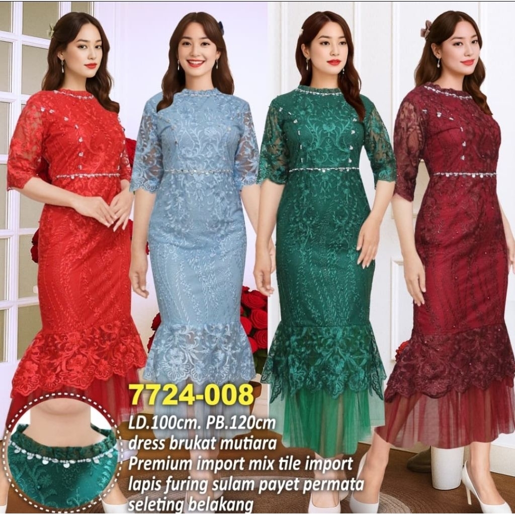 COD DRESS PESTA BAJU NATAL 7724