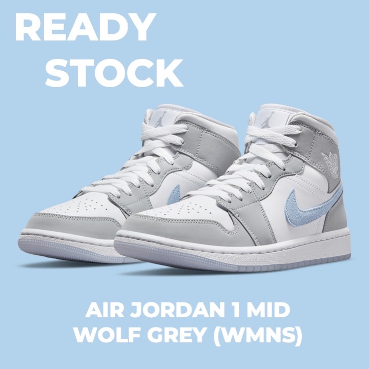 Nike Air Jordan 1 Mid Wolf Grey (WMNS)