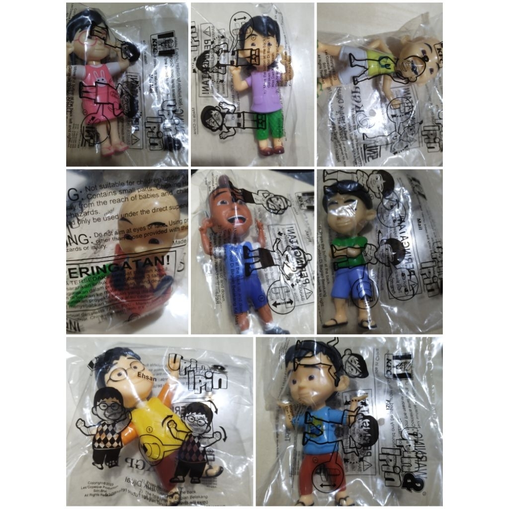 set 8 orang Upin Ipin Meimei Susanti Mail Ehsan Fizi Jarjit KFC Chaki Meal