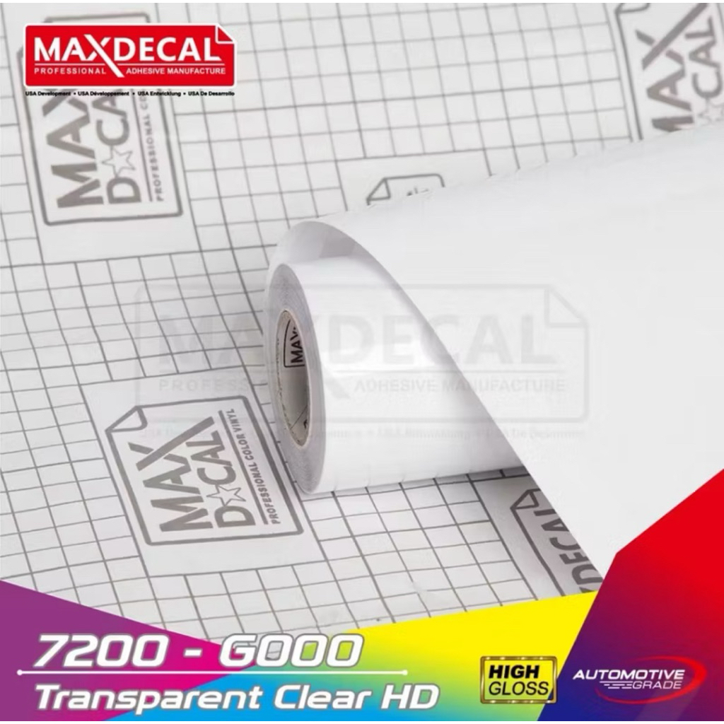 skotlet / sticker putih transparan maxdecal ,sticker putih bening