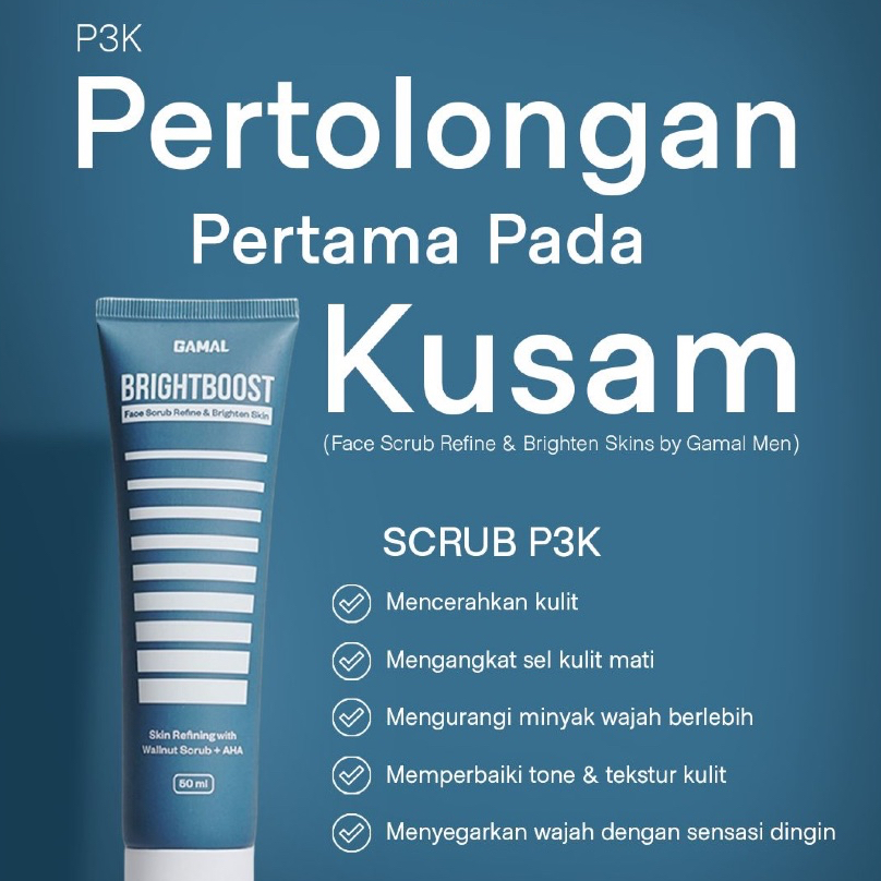 GAMAL | Brightboost Face Scrub Refine & Brighten Skin 50ml | Eksfoliasi Wajah Untuk Mengurangi Kulit