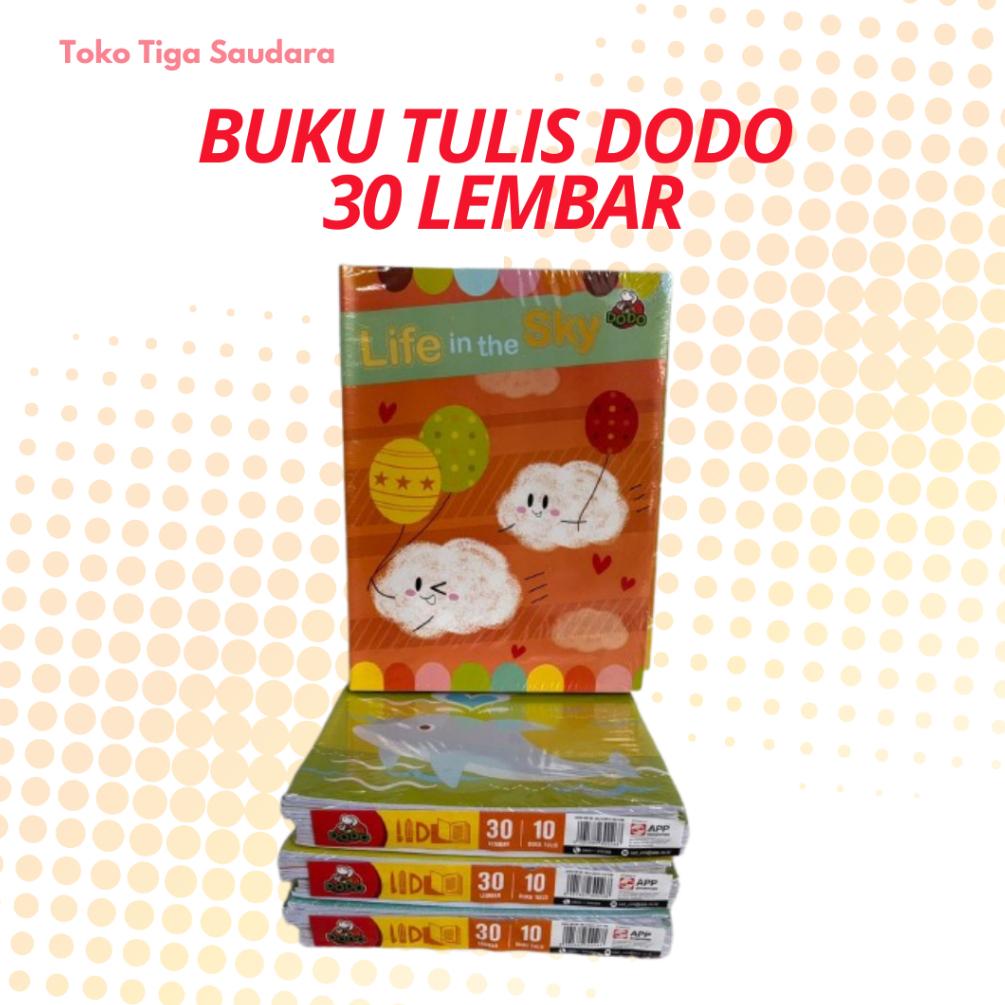 

Buku Tulis DODO 30 Lembar 1 Pack Isi 10 Buku
