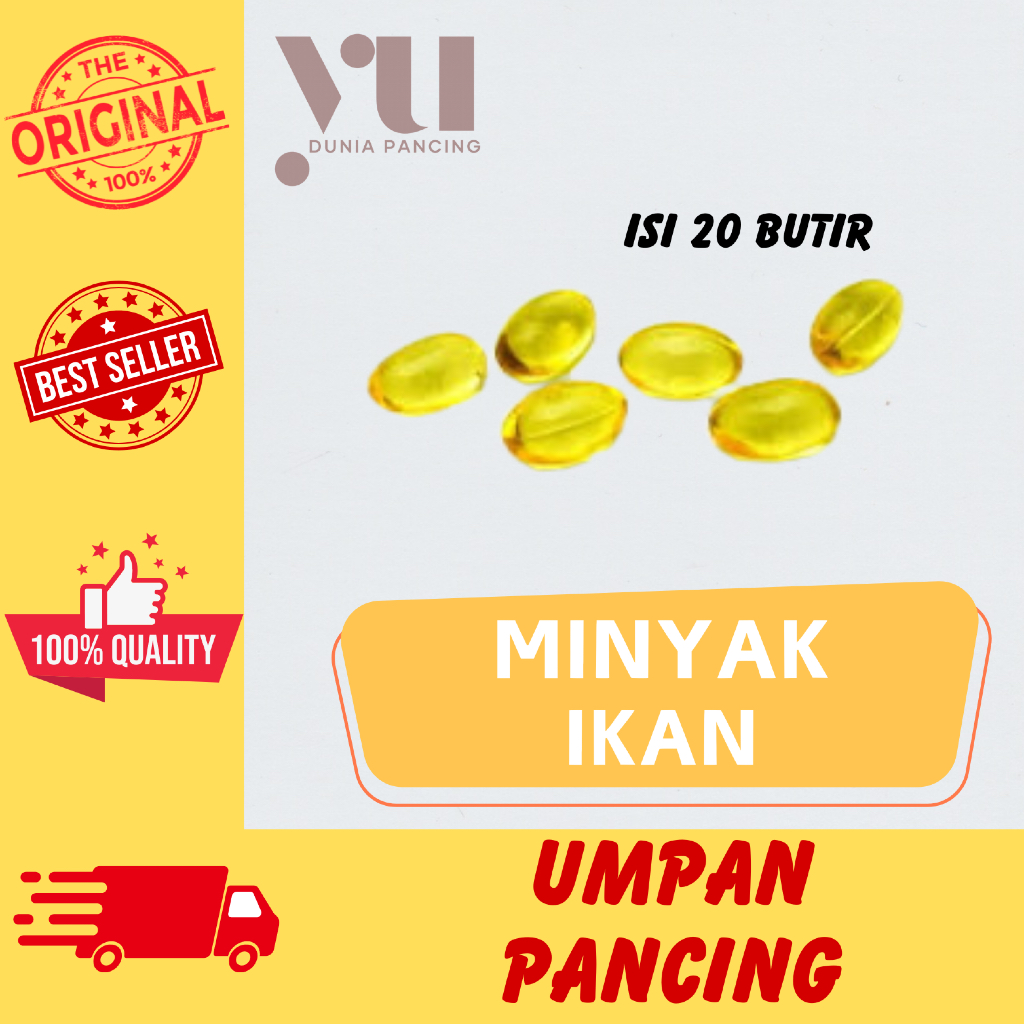 MINYAK IKAN ISI 20 BUTIR - UMPAN PANCING