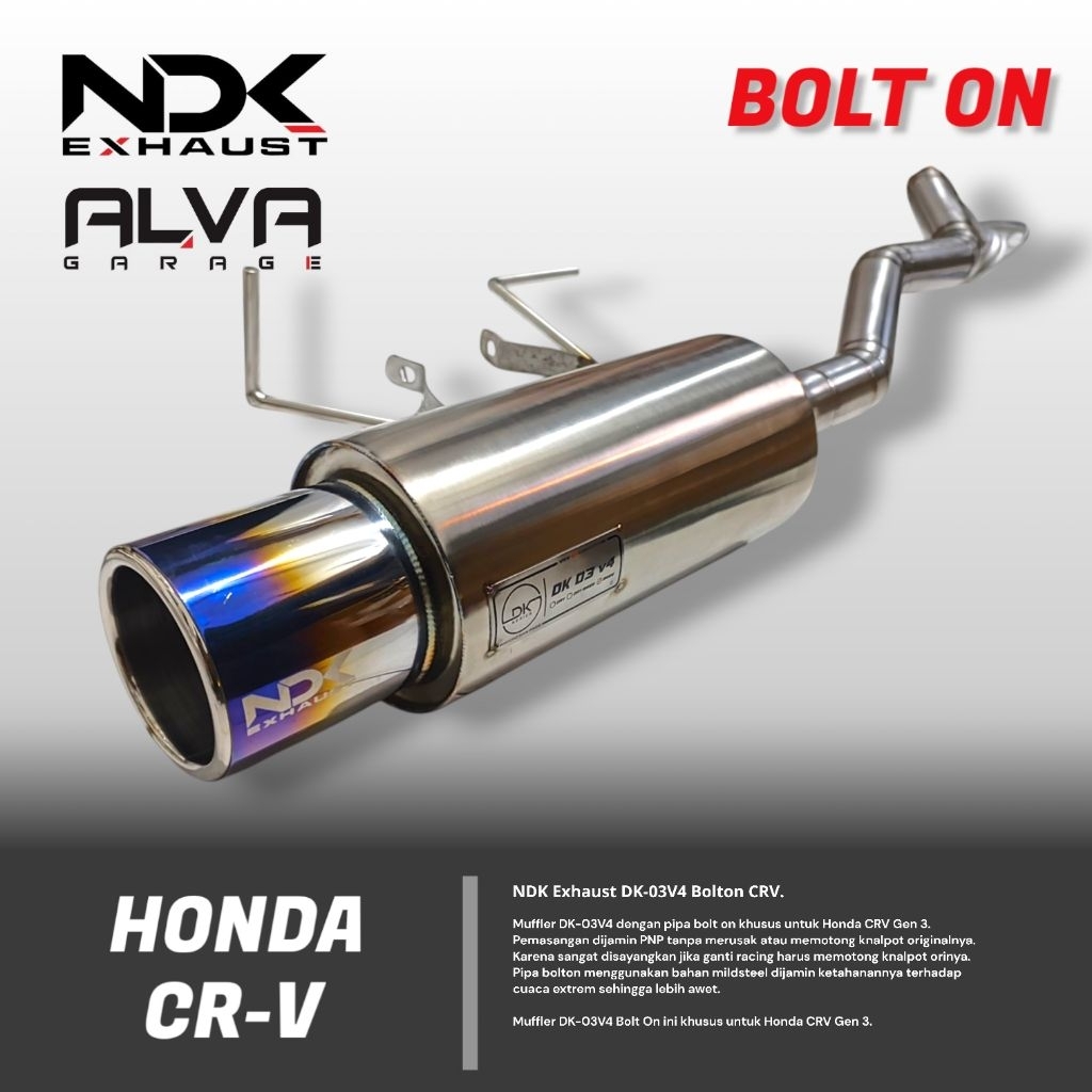 Knalpot Mobil Honda CRV Gen 3 Bolton DK03V4 Knalpot Mobil Racing Crv Gen 3 merk NDK EXHAUST