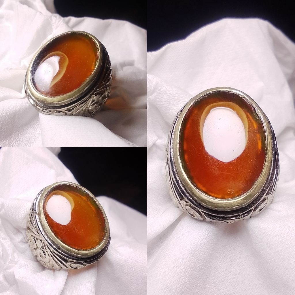 Batu cincin natural cempaka madu crystal Xx18