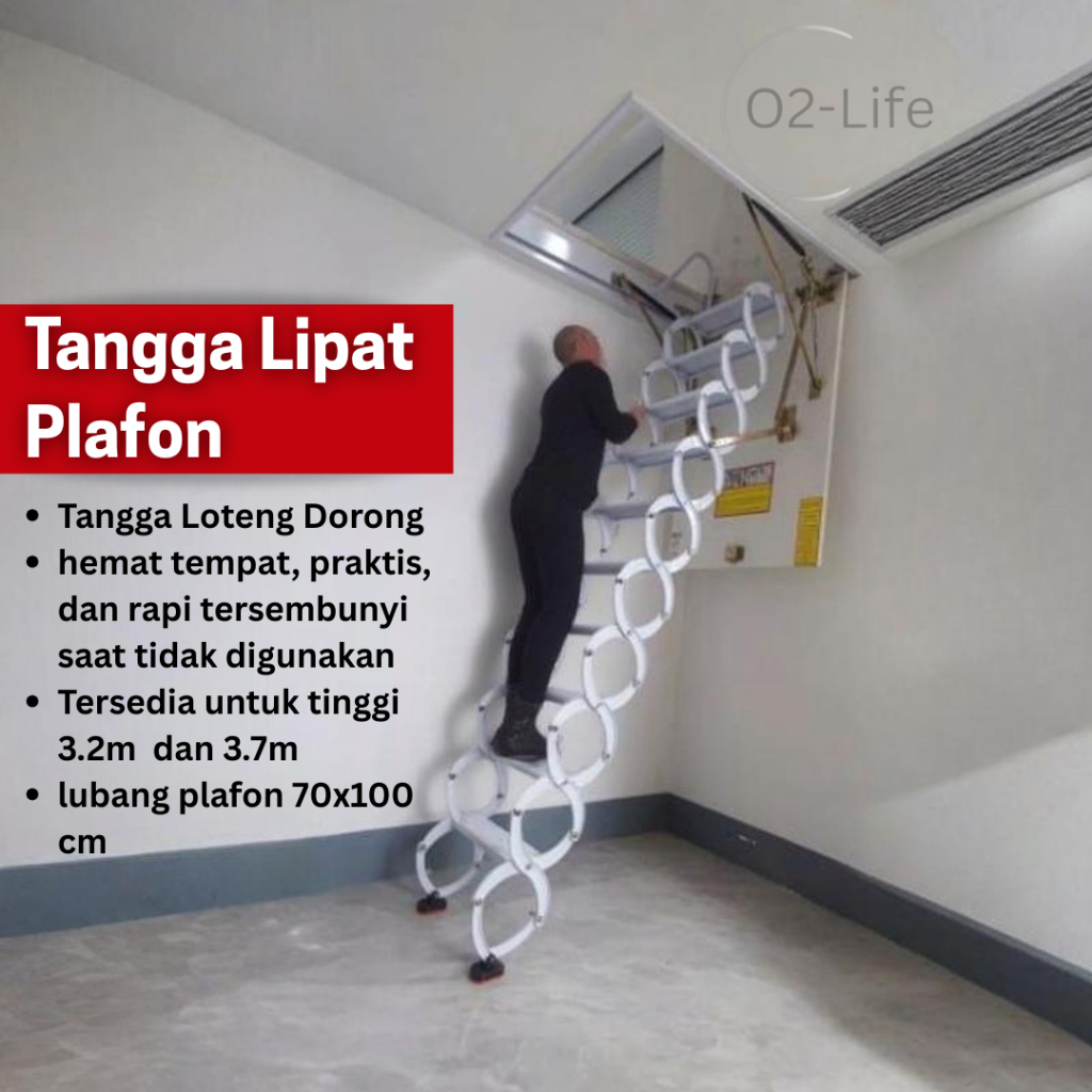 Tangga Loteng Lipat Dinding Teleskopik – Wall Mounted Hidden Stairs / Tangga Dinding Lipat Dorong