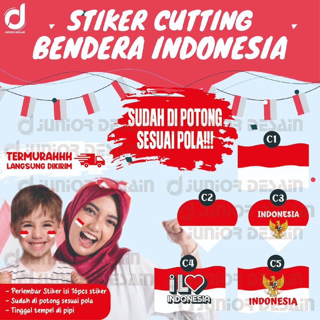 

Sticker / Stiker Bendera Bentuk Love / Sticker Pipi Indonesia Bentuk Love