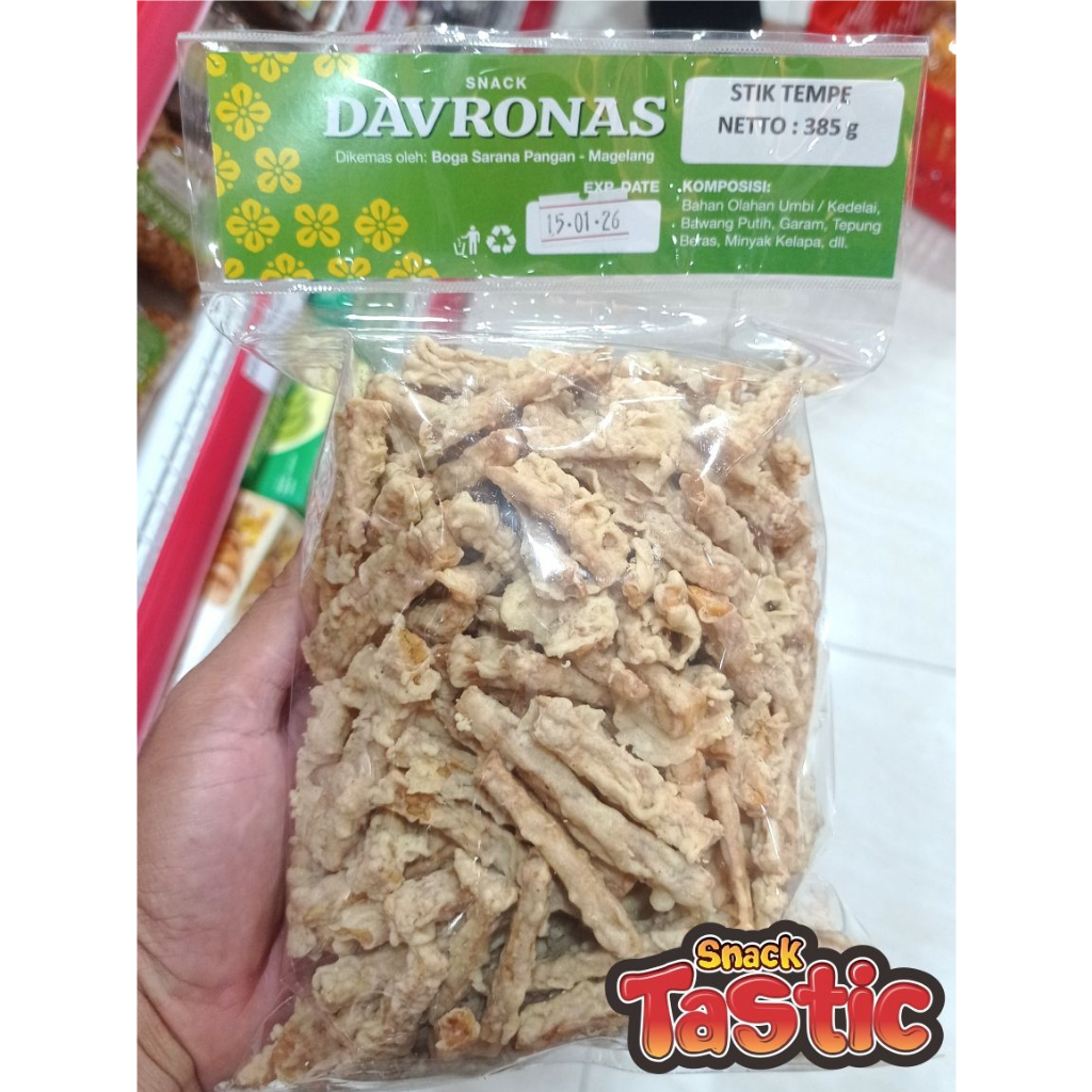 

STIK TEMPE DAVRONAS 385gr / snack camilan dan oleh-oleh khas Magelang, Jogja, purworejo, wonosobo