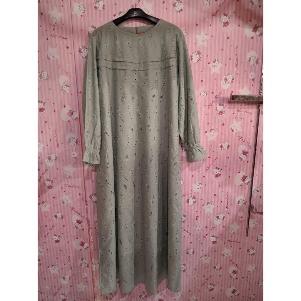 Gamis Jumbo Abaya Katun Bolong Bordir