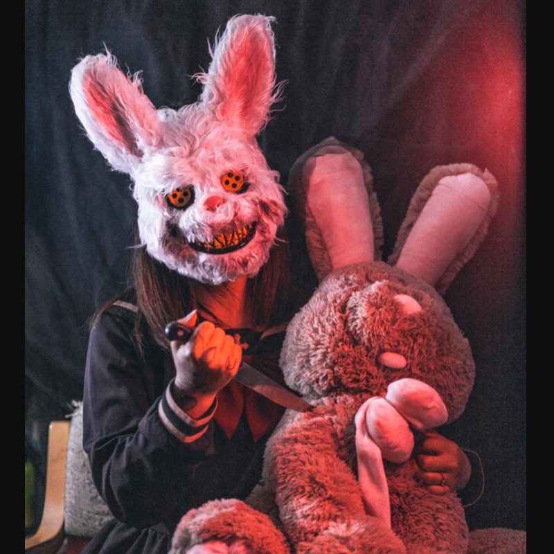 Topeng Kelinci Topeng Hewan Halloween Prank Mask Untuk