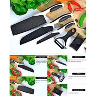 PISAU DAPUR SET 5IN1 MAIFAN PISAU KITCHEN KNIFE SET 5IN1