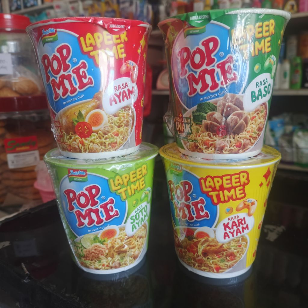 

Pop Mie Indomie Rasa Bakso / Kari / Ayam / Soto