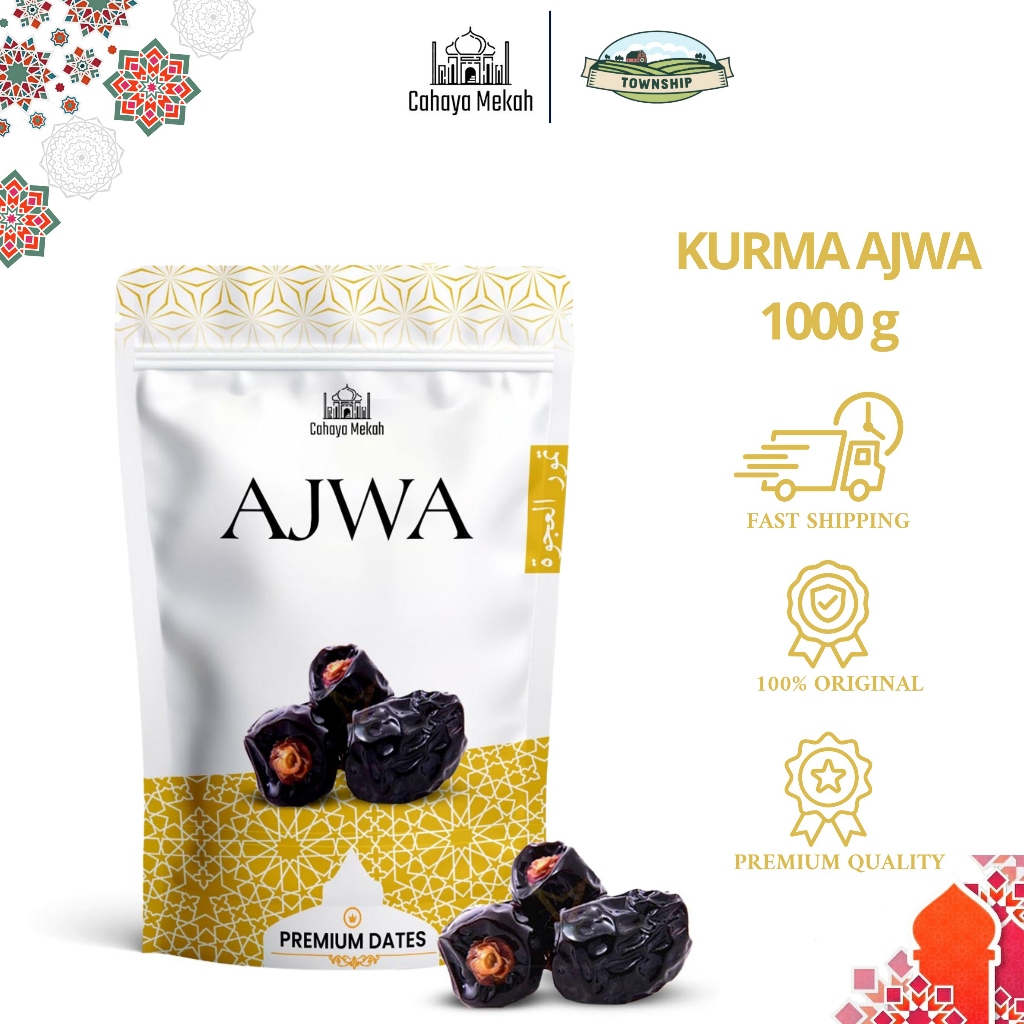 

Cahaya Mekah Kurma Ajwa Pouch 1kg Premium Original High Quality Kurma Ajwa 1 Kg Asli