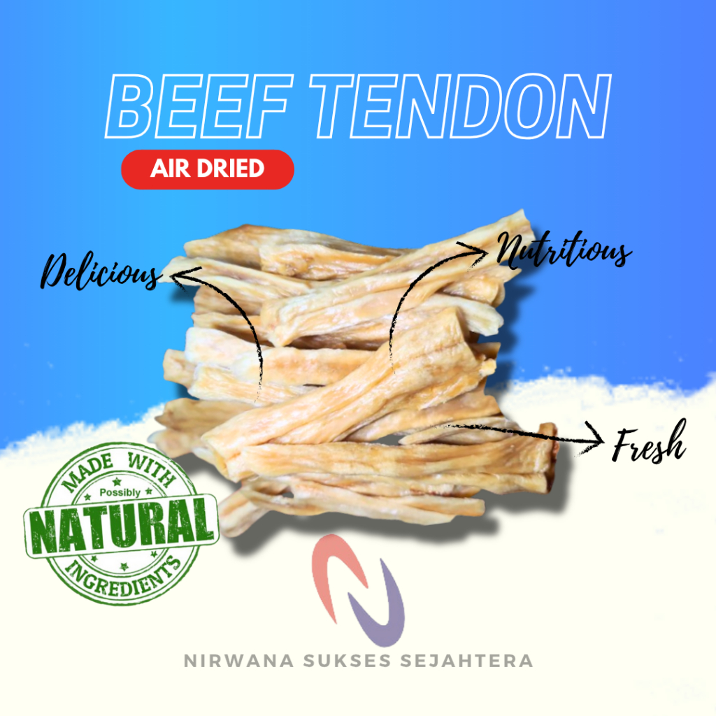 URAT TENDON SAPI KERING / DEHYDRATED, AIR DRIED BEEF TENDON. CHEWS, TREATS, DENTAL CARE, SNACK FROM 