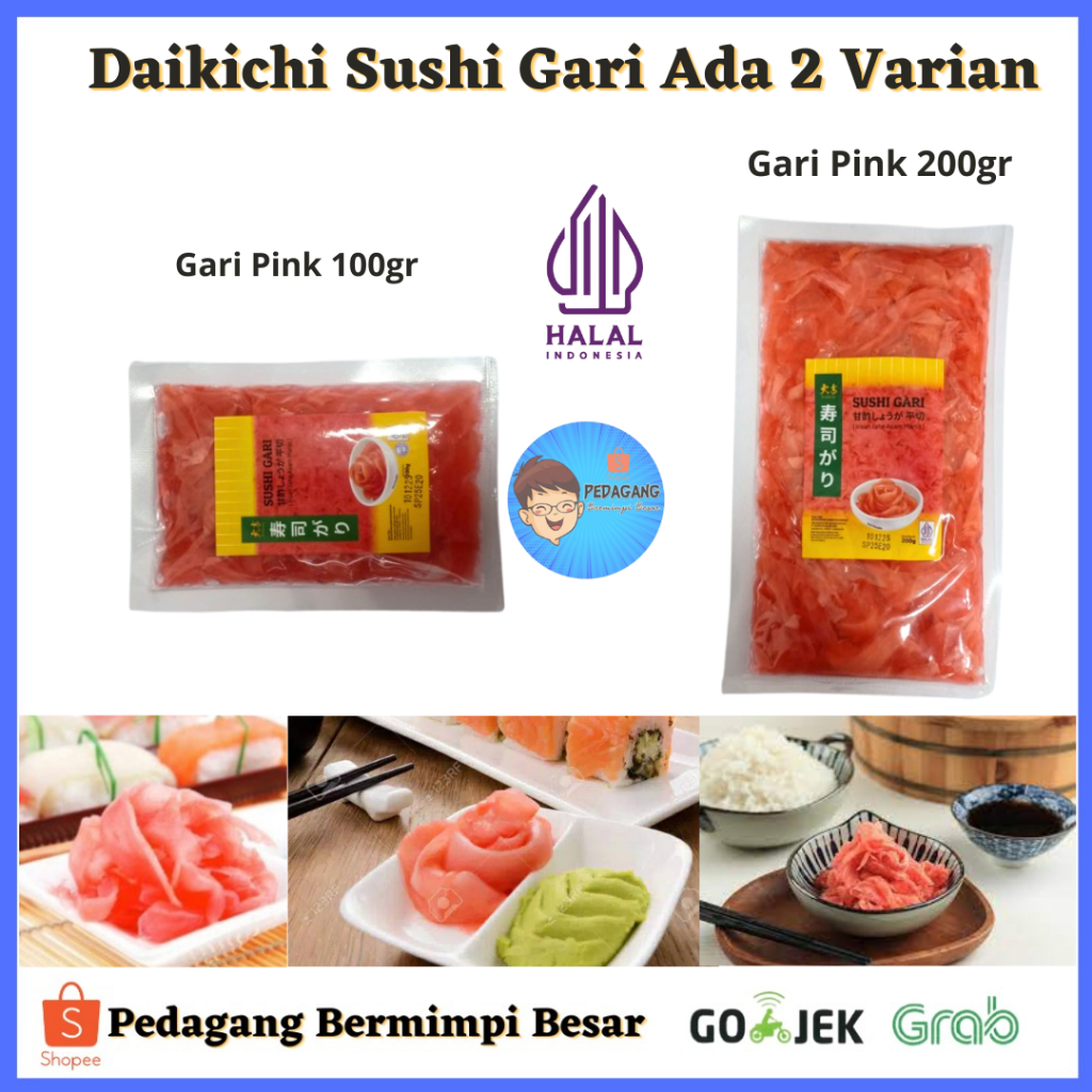 

Daikichi Sushi Gari Ada 2 Varian/ Daikichi Sushi Gari/ Sushi Pickled Ginger/ Acar Jahe/ GARI HALAL