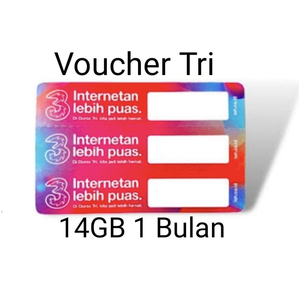 VOUCHER DATA TRI 17GB 30 Hari Three Kuota Paket Data Internet